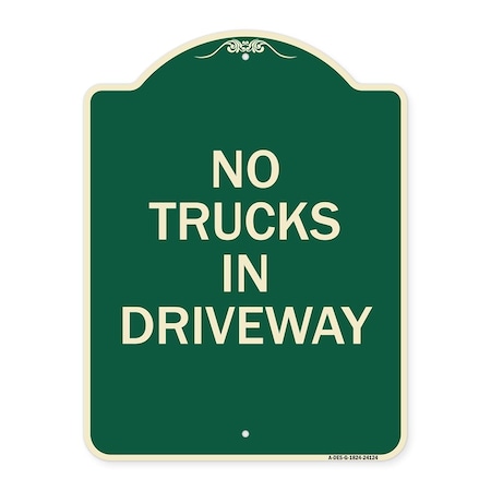 Signmission Driveway No Trucks in Driveway Heavy-Gauge Aluminum Architectural Sign, 24" x 18", G-1824-24124 A-DES-G-1824-24124